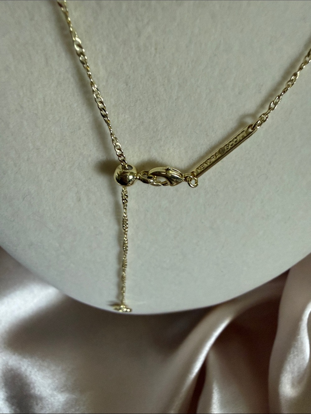 Kendra Scott Gold Necklace with Blue and White colored locket - Picture 3 of 3